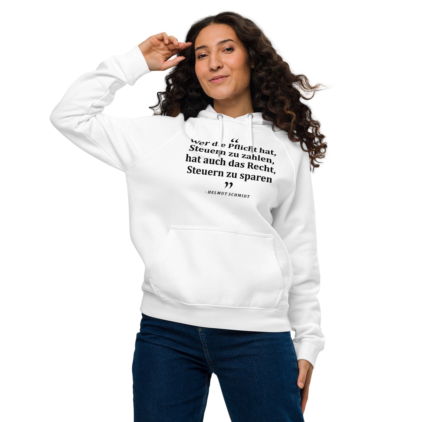 Nachhaltiger Premium Hoodie für Damen | "Wer die Pflicht hat, Steuern zu zahlen, hat auch das Recht, Steuern zu sparen"